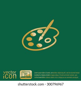 Palette with brush. Symbol of art. Icon painting