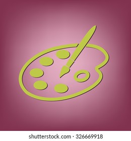 Palette with brush. Symbol of art. Icon painting