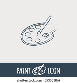 Palette with brush. Symbol of art. Icon painting