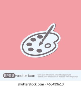 Palette with brush. Symbol of art. Icon painting