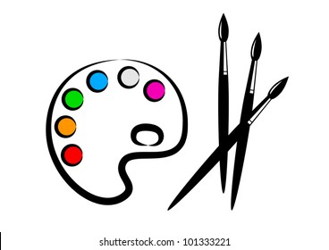 Palette and brushes