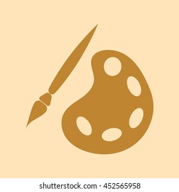 Palette and brushes icon.