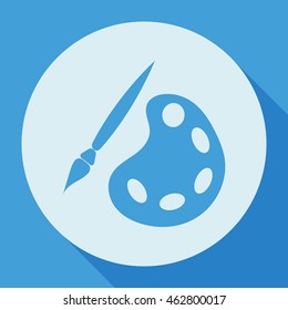 Palette and brushes icon.
