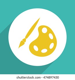 Palette and brushes icon.