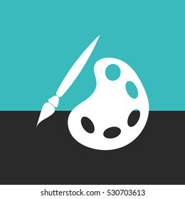 Palette and brushes icon.