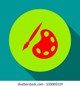 Palette and brushes icon.