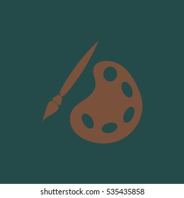 Palette and brushes icon.