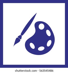 Palette and brushes icon.