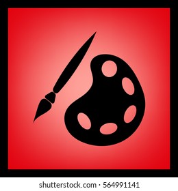 Palette and brushes icon.