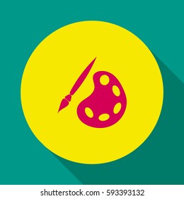 Palette and brushes icon.