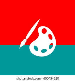 Palette and brushes icon.