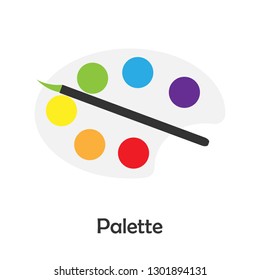 Palette in cartoon style, school card for kid, preschool activity for children, vector illustration