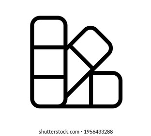 palette color coloring single isolated icon with outline style