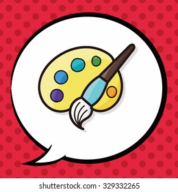Palette color doodle, speech bubble