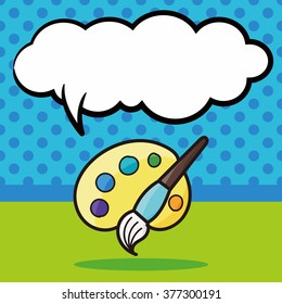 Palette color doodle, speech bubble