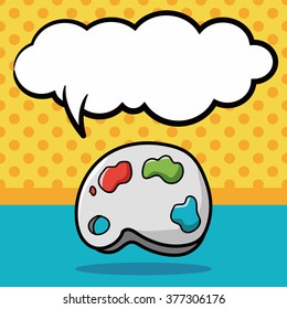 Palette color doodle, speech bubble