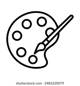 palette color icon linear logo mark in black and white