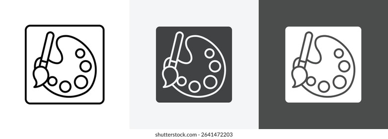 palette color icon set vector art