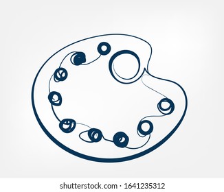 palette color one line vector isolated design element