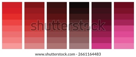 Palette of color swatches for web.RGB color model vectors. Set of colorful trendy color palettes flat template. Color palette guide.