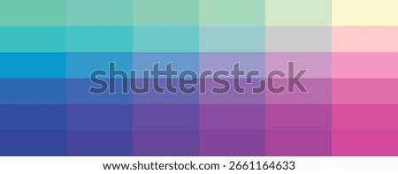 Palette of color swatches for web.RGB color model vectors. Set of colorful trendy color palettes flat template. Color palette guide.