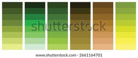 Palette of color swatches for web.RGB color model vectors. Set of colorful trendy color palettes flat template. Color palette guide.
