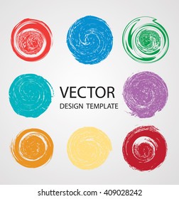 Palette of Color Tools. Colorful Spiral Circles. Vector.