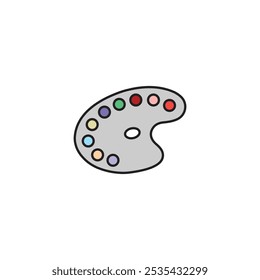 Palette colored vector icon on white background