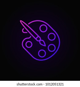 Palette colored vector outline icon or design element on dark background