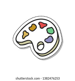 palette of colors doodle icon