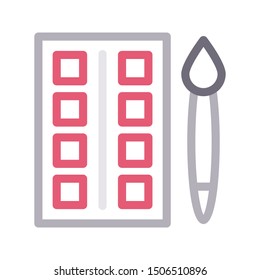 palette colour line vector icon