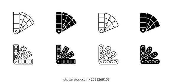 Ícones de cores da paleta. Conjunto de ícones de pintura de cor de escolha da amostra. Guia, conjunto de ícones de vetor pantone