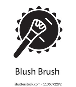 A palette containing colored powder with the  brush depicting face blush brush  