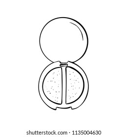 Palette For Eye Shadow and Blush two color eyeshadow. Professional Beauty Cosmetic for Make up . Makeup symbol illustration.