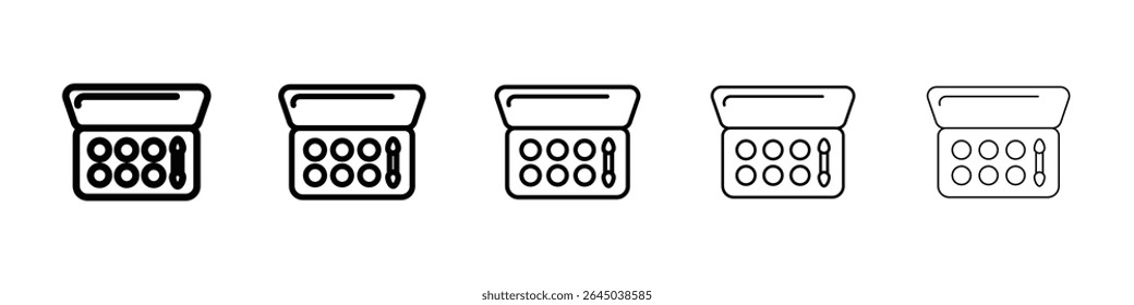 Paleta com ícone de sombras de cílios ícone de sinal plano preenchido conceito para web design.