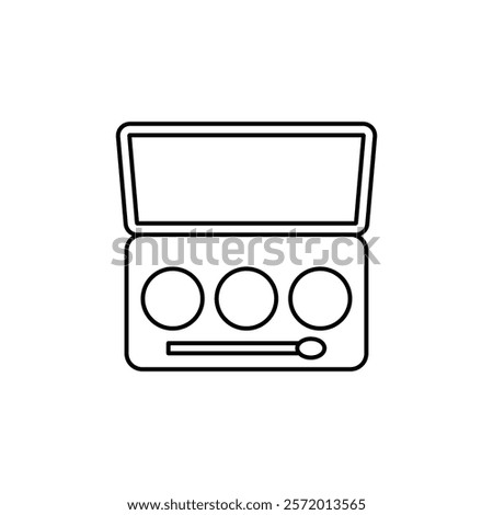 Palette with eyelash shadows icon in liner stroke style