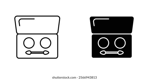 Palette with eyelash shadows icons. black and white vector set.