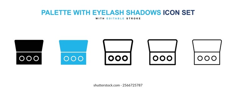 Palette with eyelash shadows icons vector collection pack.