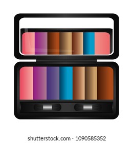 palette eyeshadows with mirror femenine make up