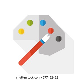 Palette flat icon with long shadow