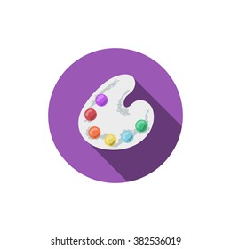 Palette flat icon with long shadow Vector