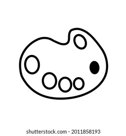 Palette flat icon. Pictogram for web. Line stroke. Isolated on white background. Outline vector eps10