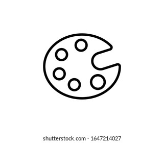 Palette flat icon. Single high quality outline symbol for web design or mobile app.  Palette thin line signs for design logo, visit card, etc. Outline pictogram EPS10