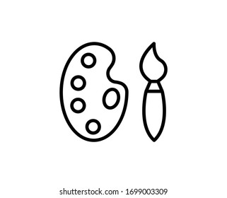 Palette flat icon. Single high quality outline symbol for web design or mobile app.  Palette thin line signs for design logo, visit card, etc. Outline pictogram EPS10