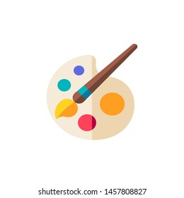 A palette is a flat surface on which a painter arranges and mixes paints