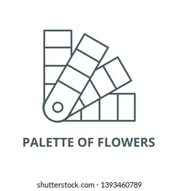 Palette of flowers vector line icon, linear concept, outline sign, symbol