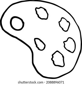 Palette , hand-drawn. Hand-drawn doodles illustration.
Line art.