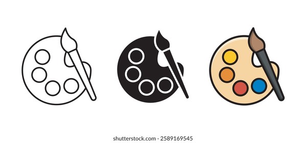 Palette icon, Art icon, vector illustration.