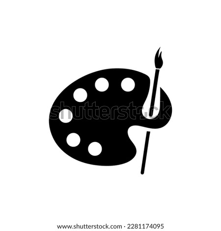 Palette icon, Art icon, vector illustration. Palette paintbrush black drawing icon vector. 