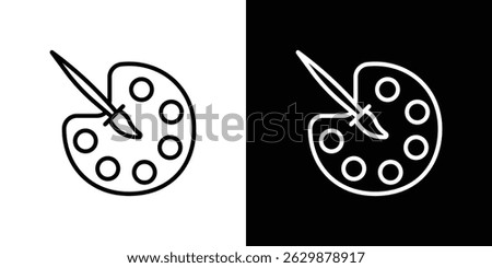 Palette icon in black vector format